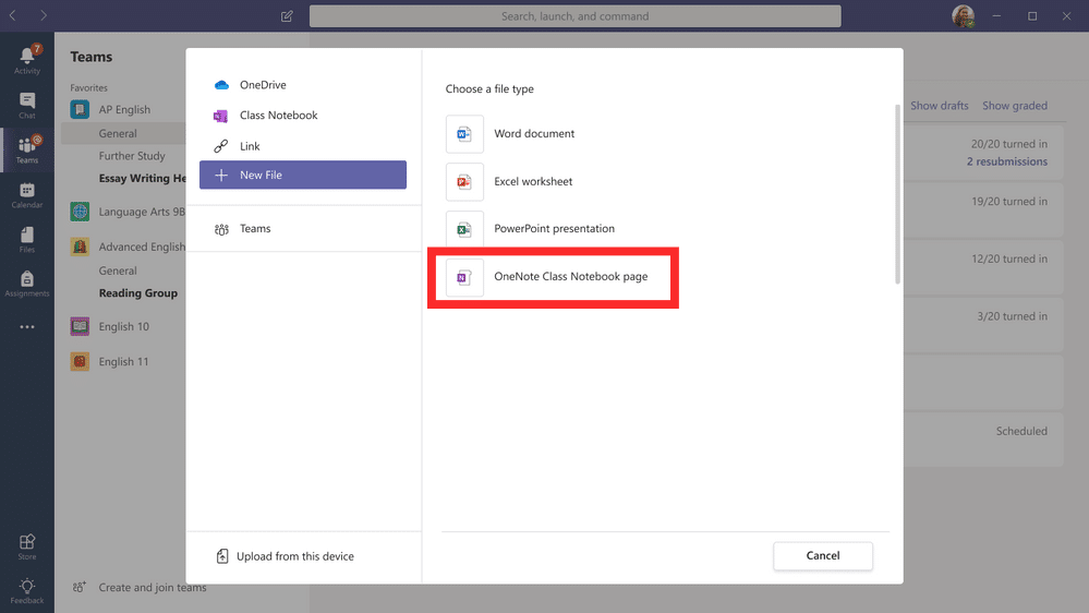 OneNote in Microsoft Teams