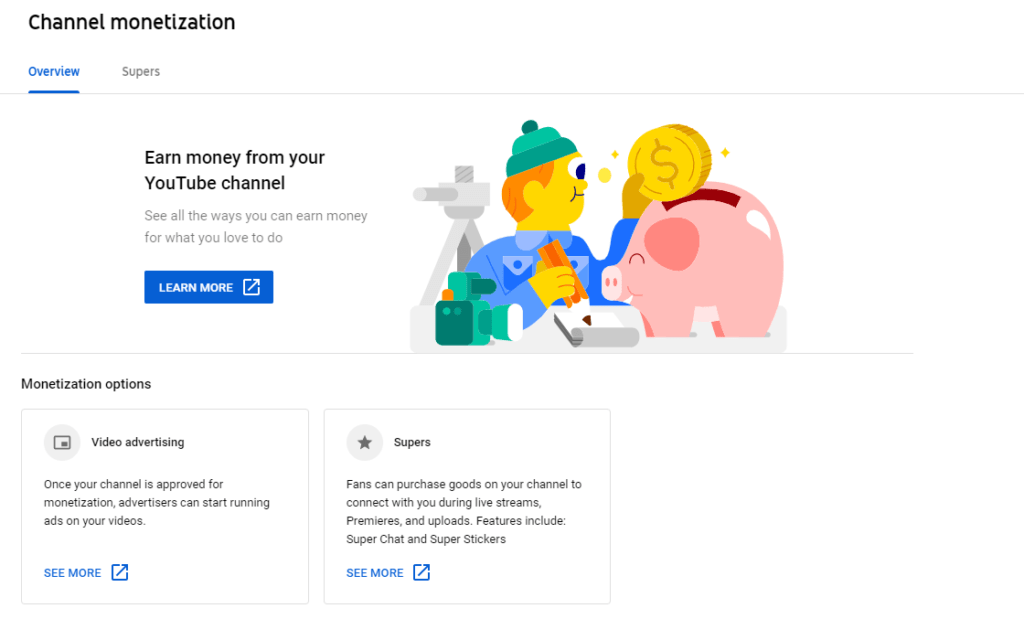 Monetize YouTube channel