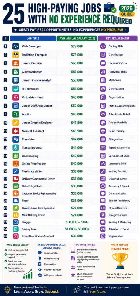 What is the highest paying job without experience?